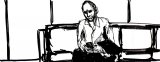Lucius Pax : Drawing 2012 4 : Gunther Graff 4 : pencil & permanent marker on paper : 65 x 25 cm : title : Gunther Graff: “..”