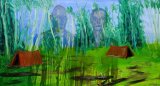 Lucius Pax : Large Painting 2007 6 : oil on canvas : 118 1/4 x 63 inches : 300 x 160 cm : untitled