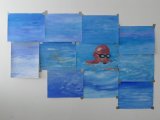 Lucius Pax : Installation 2016 3 : Paintings 2016 39 - 42, 44, 46, 48, 51, 53 + two unnumbered paintings : acrylic on paper : 272,30 x 152 cm : untitled