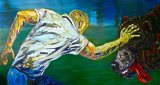 Lucius Pax : Large Painting 2012 4 : oil on canvas : 118 1/4 x 63 inches : 300 x 160 cm : untitled