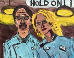 Die Stiftung: Hold on! : Lucius Pax : 2023 55 : acrylic on paper : 105 x 75 cm