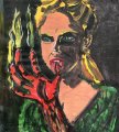 Mitten in der Nacht / In the middle of the night / Midden in de nacht : Lucius Pax : 2023 70 : acrylic on paper : 68,3 x 75 cm