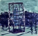 Back to base : Lucius Pax : 2025 72 : acrylic on paper (acid free) : 67,4 x 63,5 cm