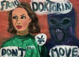 Frau Doktorin don’t move * *(Poor translation of: “:: :: : ::: : :”) : Lucius Pax : 2022 50 : acrylic on paper : 105 x 75 cm