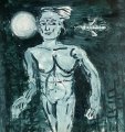 Move over comb over! : Lucius Pax : 2025 79 : acrylic on paper (acid free) : 72 x 74,5 cm
