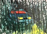 Geen goede camouflage / Keine gute Tarnung / No good camouflage : Lucius Pax : 2024 52 : acrylic on paper : 105 x 75 cm