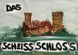 Das Scheissschloss : Lucius Pax : 2024 23 : acrylic and paper on paper : 105 x 75 cm