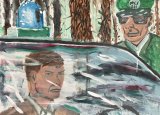 Ein schwerer Fall : Lucius Pax : 2024 61 : acrylic on paper : 105 x 75 cm
