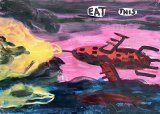 Eat this : Lucius Pax : 2024 7 : acrylic and paper on paper : 105 x 75 cm