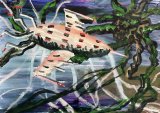 Yes, it's official: this trip is a disaster : Lucius Pax : 2023 84 : acrylic on paper : 105 x 75 cm