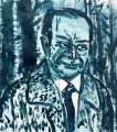 Und wer ist dieses Mal das Opfer? : Lucius Pax : 2025 92 : acrylic on paper (acid free) : 59 x 69 cm