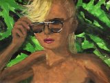 Male gaze? : Lucius Pax : 2020 16 : acrylic on paper : 100 x 75 cm