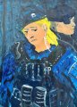 Het oortje en het ooglapje : Lucius Pax : 2025 25 : acrylic on paper (acid free) : 75 x 105 cm