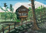 Zijn dat wolken of bergen? : Lucius Pax : 2024 5 : acrylic on paper : 105 x 75 cm
