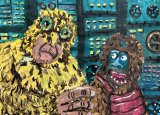 Out of control : Lucius Pax : 2023 46 : acrylic on paper : 105 x 75 cm