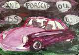 Une Porsche ou une DS : Lucius Pax : 2023 4 : acrylic on paper : 105 x 75 cm