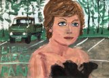 Liebe auf dem Parkplatz : Lucius Pax : 2021 76 : acrylic on paper : 105 x 75 cm