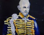 Lucius Pax : Small Painting 2016 12 : Grayland 42 : acrylic on paper : 86,4 x 70 cm : title : War and Peace (BBC One 2016)