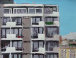 Lucius Pax : Small Painting 2017 27 : Kino 4 : acrylic on paper : 65 x 50 cm : untitled