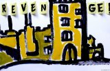 Lucius Pax : Small Painting 2013 62 : Grayland 23 : acrylic & Post-it notes on paper : 50,2 x 32,8 cm : title : Monster 17 :